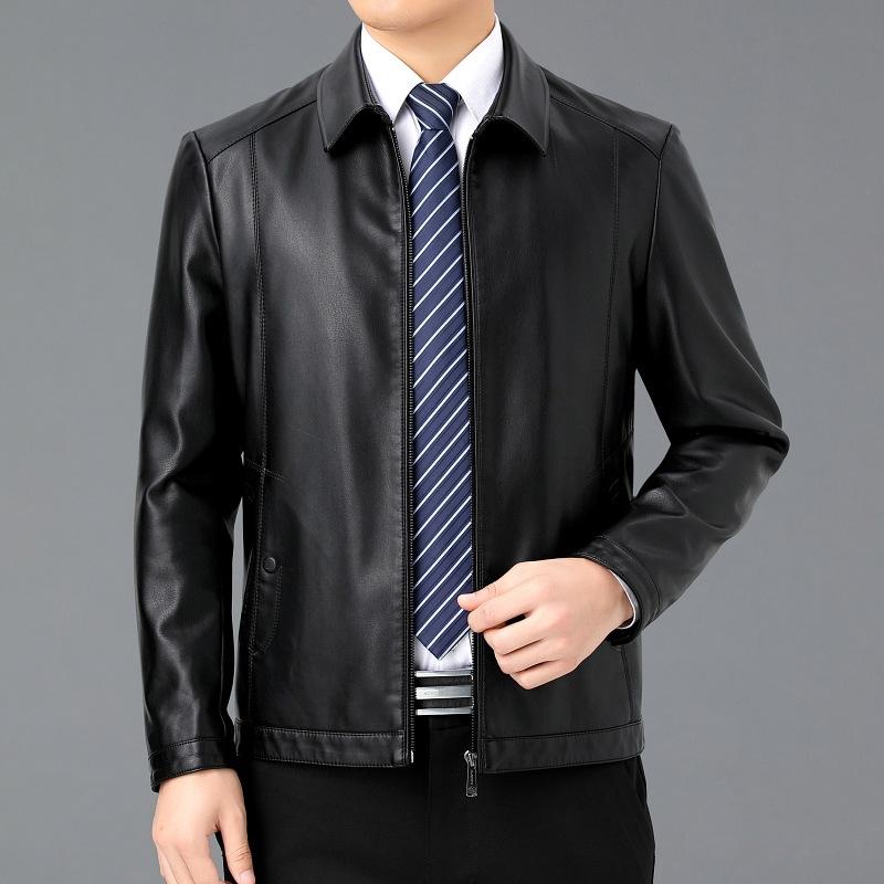 

Набор агентов для мужской осенне-зимней одежды из натуральной овчины с одним кожаным лацканом, а также теплой мужской кожаной куртки из бархата 195