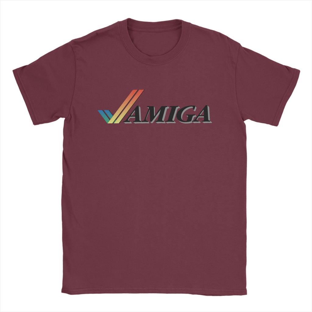 Casual Amiga T Shirt Men's O-neck Short Sleeve Top Tee Commodore 64 C64 Retro Computer Geek Nerd Cotton Summer Top Tee