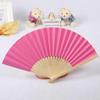 1 Pcs 7-inch Folding Paper Fan Dance Wedding Party Lace Silk Folding Hand Held Solid Color Fan