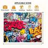 2D planar banners, 1 piece of colorful graffiti wallpaper background - filled with red, blue and yellow colors