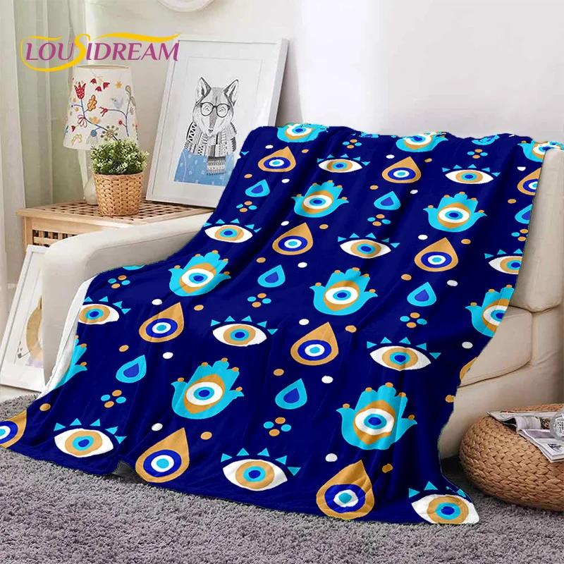 Evil Eye Turkey Blue Nazar Eye of Horus Soft Flannel Blanket for Beds Bedroom Sofa Picnic,Throw Blanket for Outdoor Leisure Gift