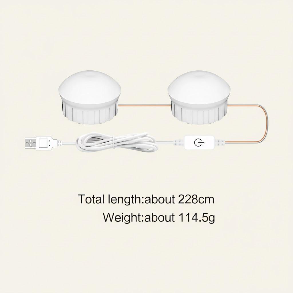 

Multi-functional USB Touch LED Makeup Mirror Light with Suction Cup Ideal for Dresser Bathroom Closet Vanity