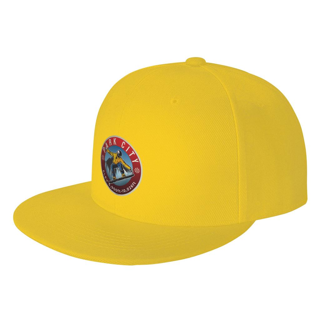 Fashion Park City USA Ski Skiing Utah Sticker TShirt  Flat Brim Sun Hat  Fits Small Head Circumference Sport Cap