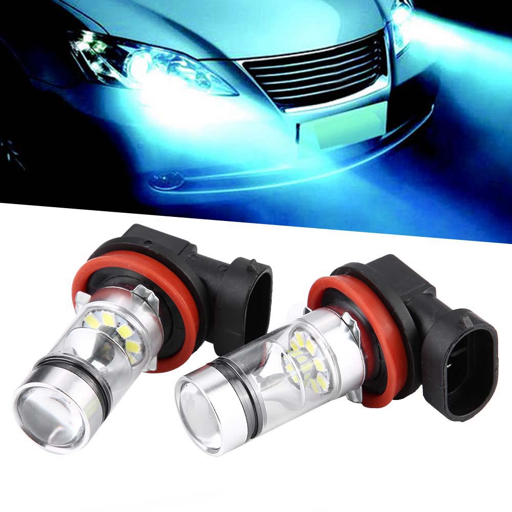 2x H8 H9 H11 6000K Super White 100W LED Headlight Bulbs Kit Fog Car Driving Light
