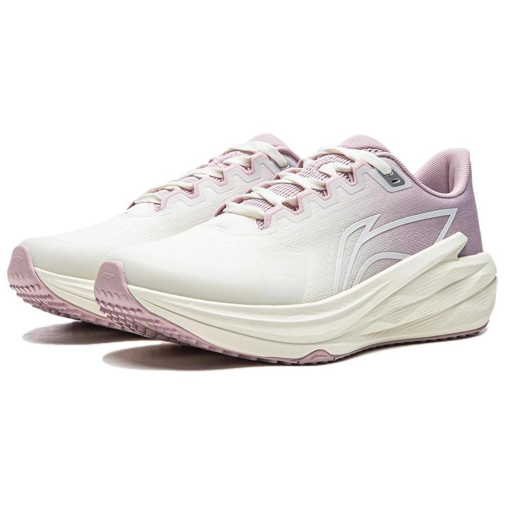 Li Ning Cushioning Abrasion Resistant Low top Casual Running Shoes Women's White Pink ARBW010-2