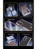 Genuine Leather Magnetic Phone Case for Samsung Z Fold7/6 - Electroplated Lychee Pattern Protective Shell with Integrated Film.