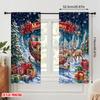 2pcs,2D Plane Printing Popular Curtain Panels Santa Claus Reindeer Sleigh Polyester (without Rod) Versatile All Perfect for