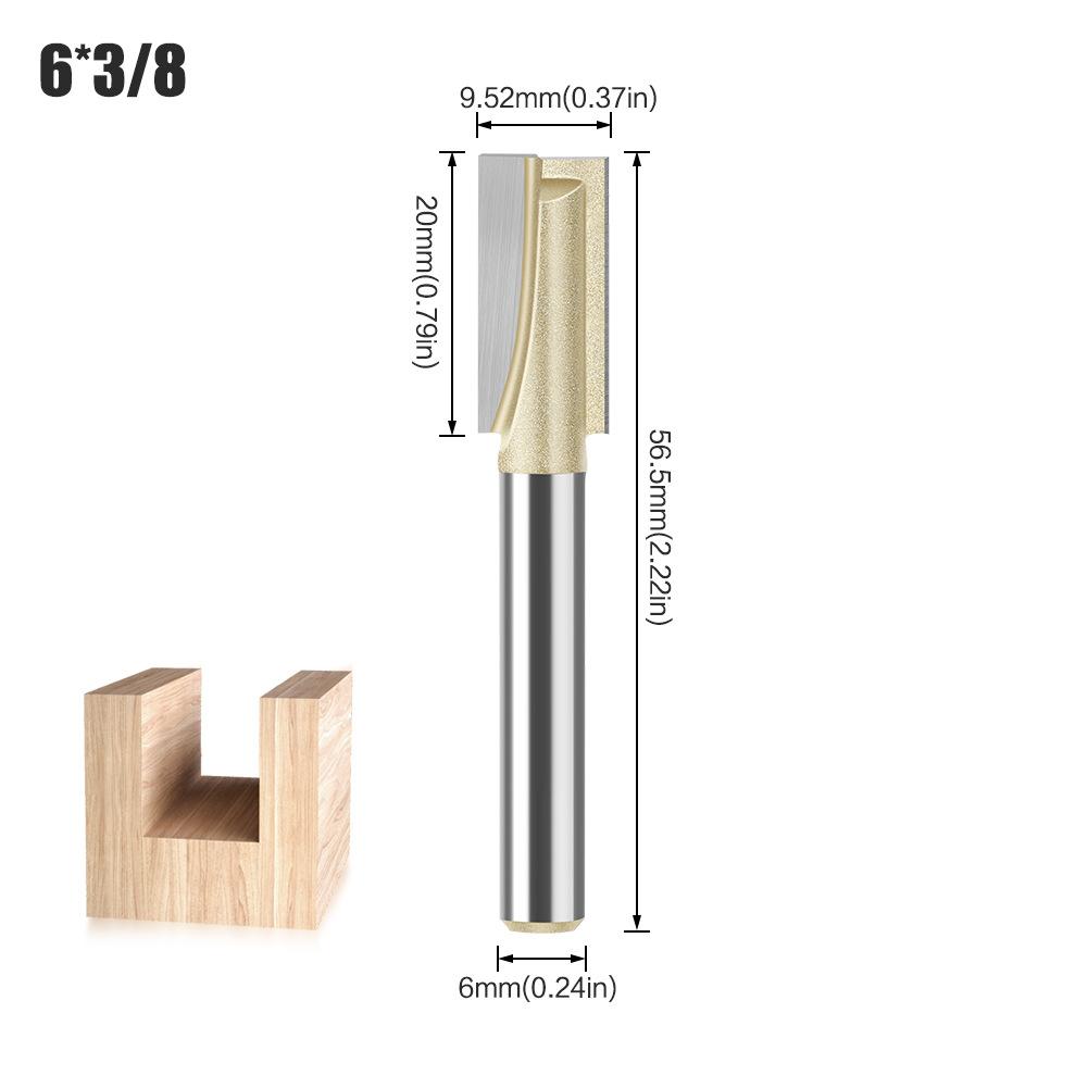 Professional Grade 6 Handle 12 Handle Bottom Cleaning Knife Slotting Knife Flat Bottom Cutter Milling Bottom Engraving Machine Carbide Woodworking