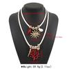 2Pcs/Set Boho Coral Sun Shape Pendant Necklace for Women Punk Round Bead Jewelry Accessories Gifts
