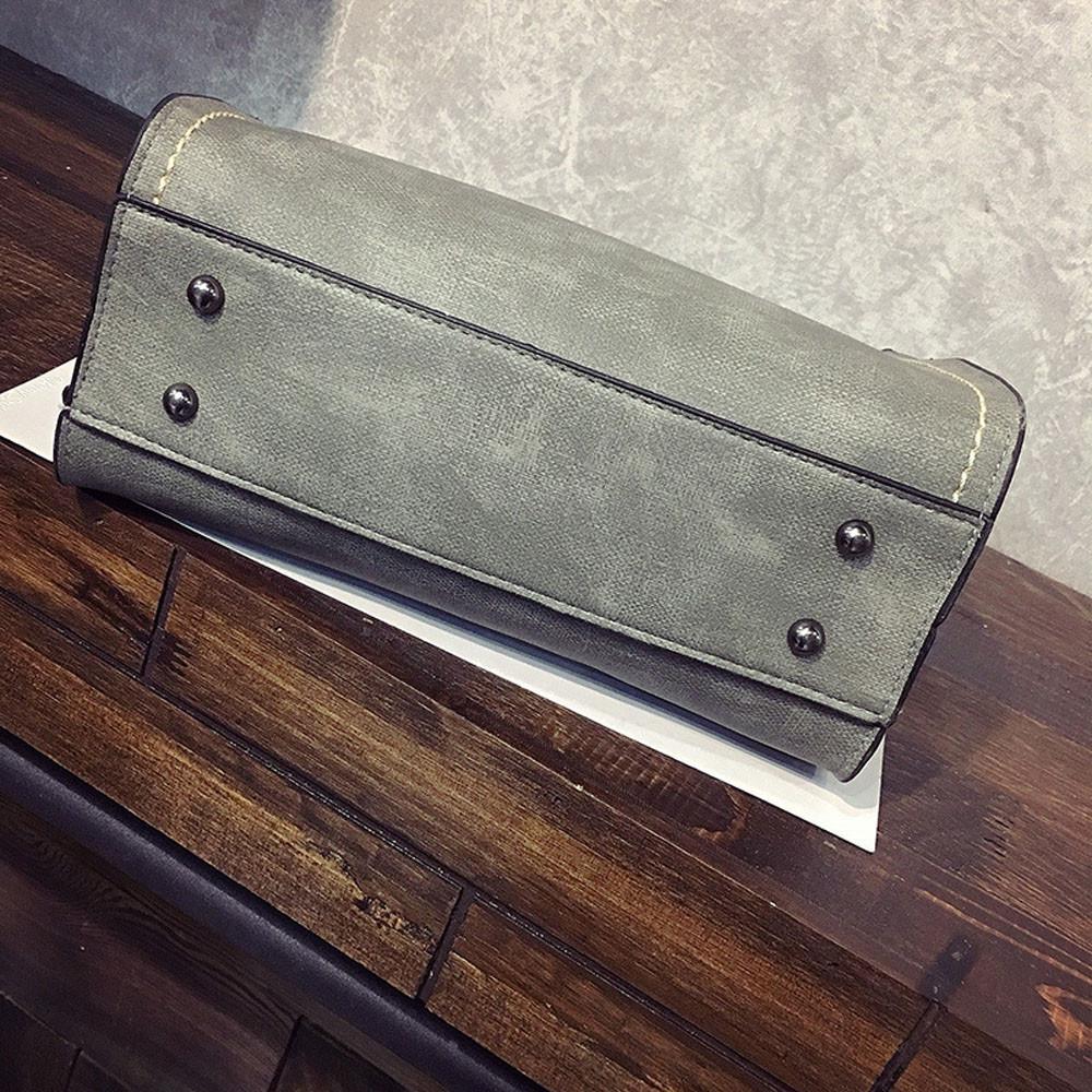 Skuldervesker i skinn mote for kvinner med Corssbody Bag&Handbag grå