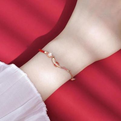 Women's Lucky Koi Bracelet, 2024 Chinese-Style Red Rope, Summer Woven Design