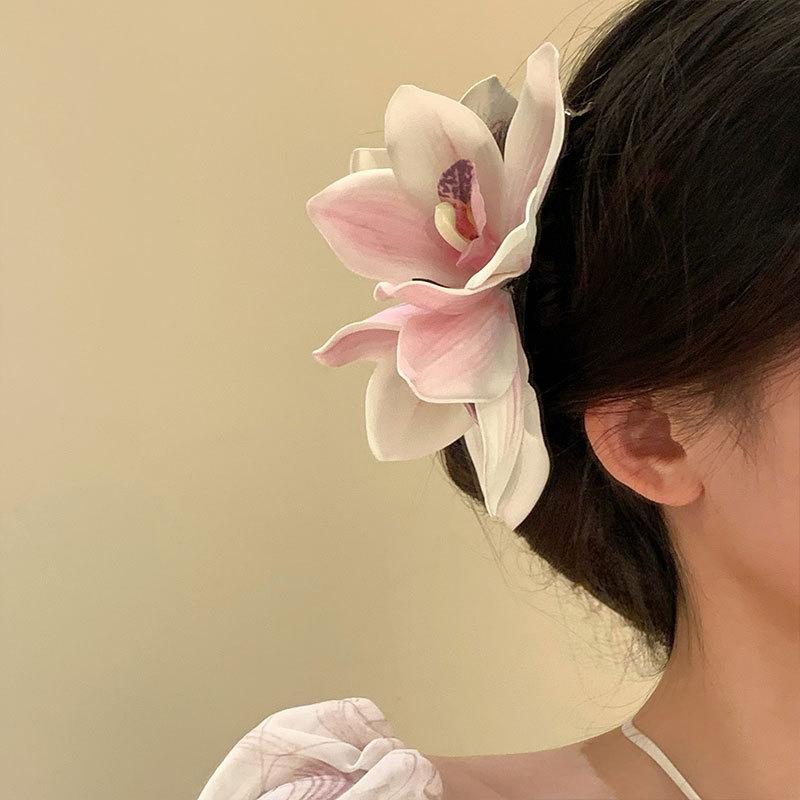Simulated Flower Hairpin For Women Girls Seaside Holiday Hair Claw Temperament Shark Clip Exquisite Hair Accessories Gifts
