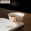 100ml Hand-painted Powder Magnolia Flower Mouth Teacup Aesthetic Tea Bowl Jug Tea-tasting Personal Cup Chazhan Master Cup Teaset