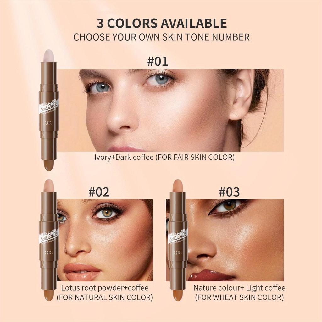 Dvouhlavý rozjasňovač konturovací tyčinka Korektor tyčinka Nose Shadow Shadow Natural 3D Contour Cream Highlighting Stick