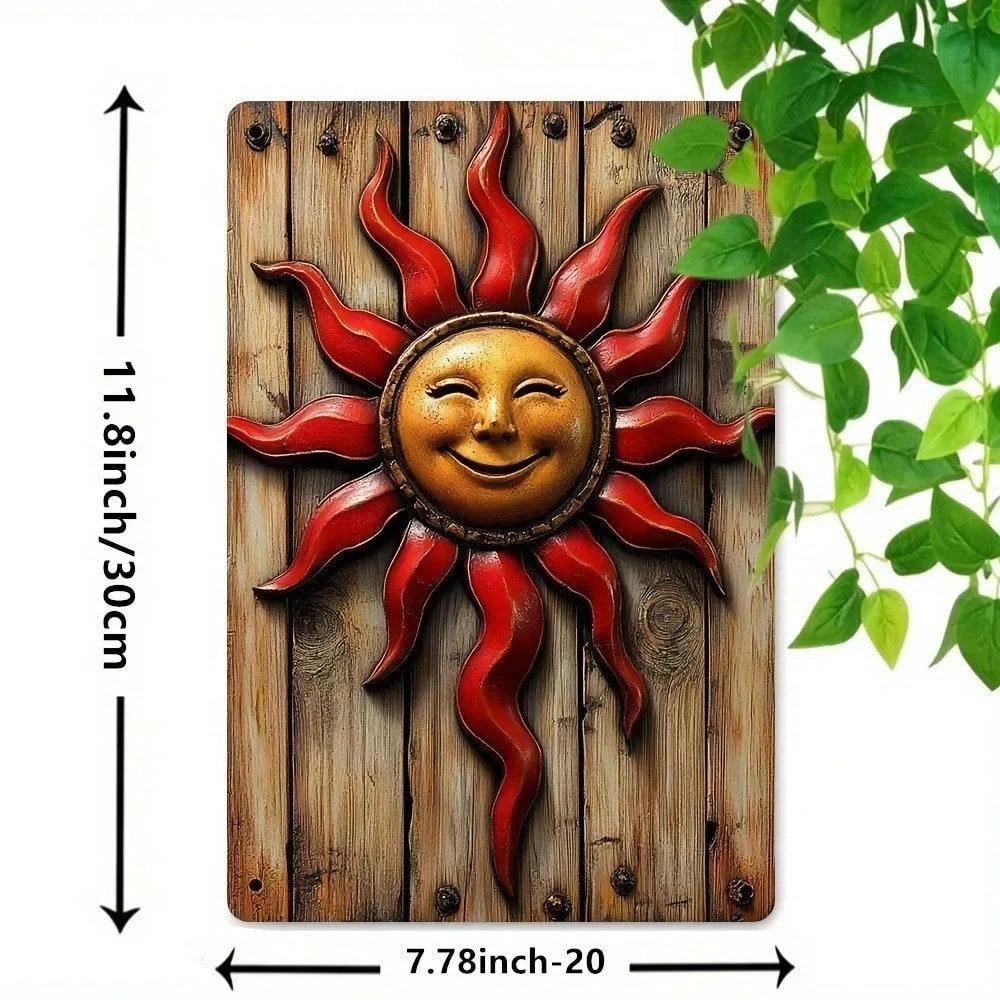 Vintage Sun Metal Tin Sign Retro Wall Art Decor for Home Bar Garage