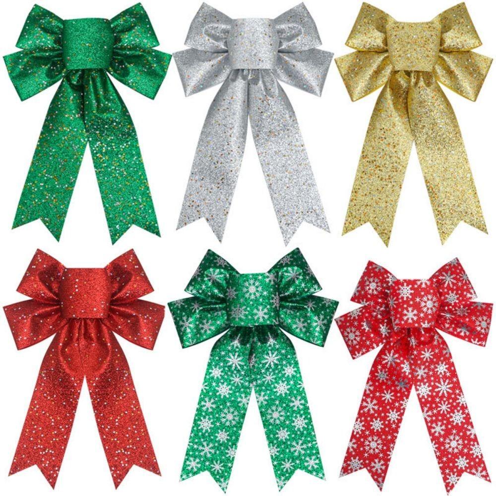 Creative Bow Christmas Decoration Sparkling Christmas Bow Decorations  Xmas Party Supplies