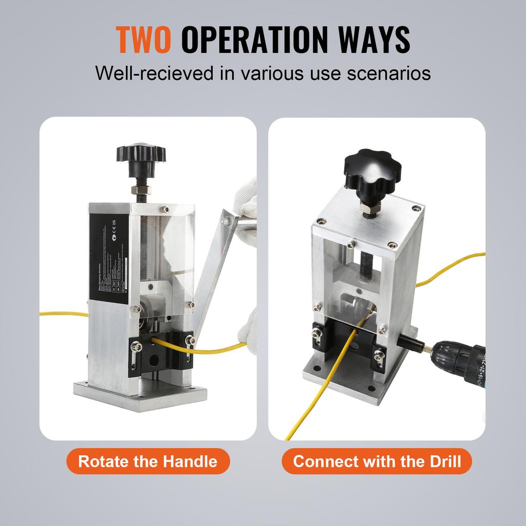 SucceBuy Manual Wire Stripping Machine Portable Aluminum Frame 1.5-25mm / 1.5-40mm Wire Peeler for Cable Scrap Copper Recycling