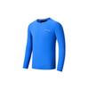 Solid Color Running Stretch Sweat-Wicking Crew Neck Pullover Knit Long Sleeve T-Shirt Men Tops Bright-Blue SC2230118A-BL02