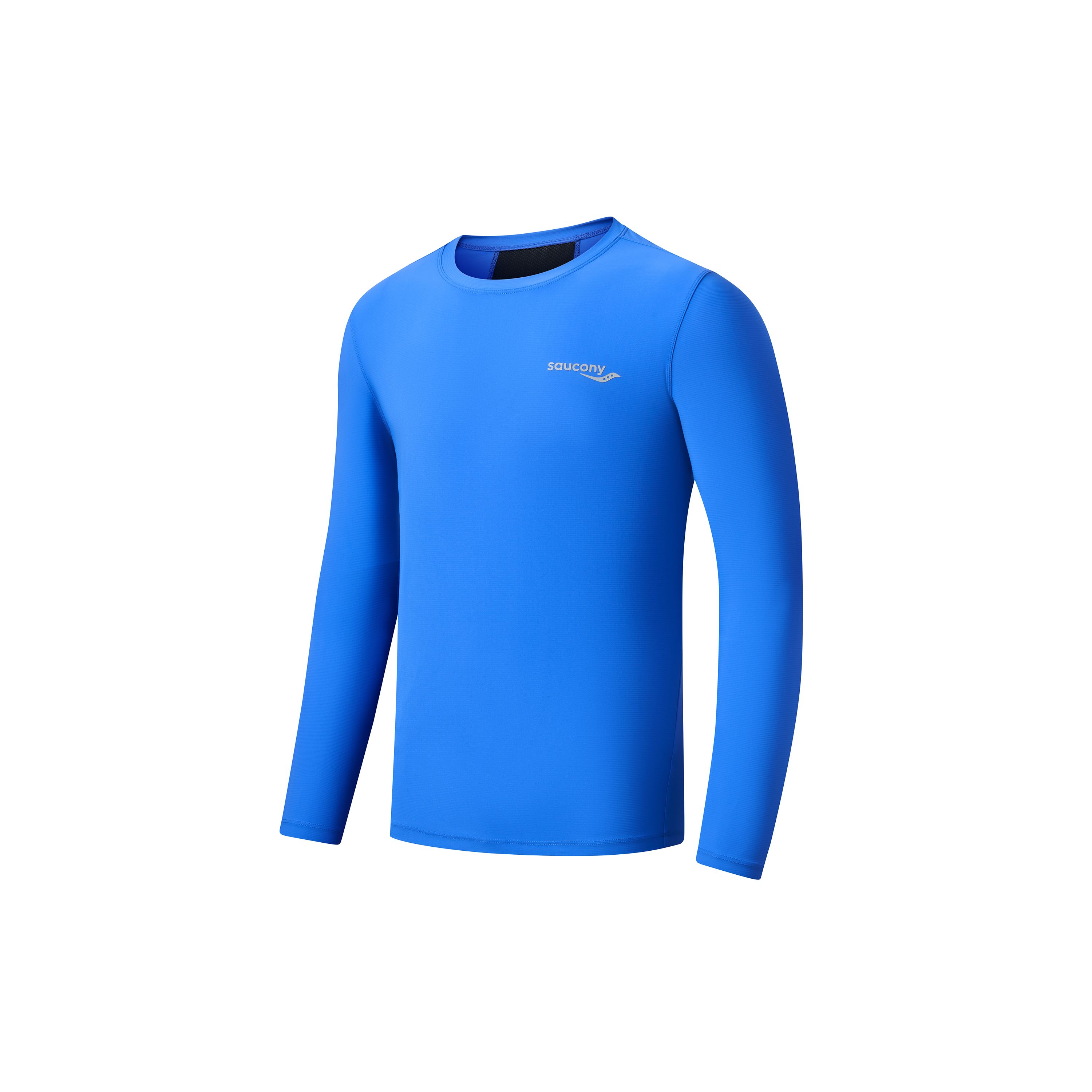 

Saucony Solid Color Running Stretch Sweat-Wicking Crew Neck Pullover Knit Long Sleeve T-Shirt Men Tops Bright-Blue SC2230118A-BL02 S
