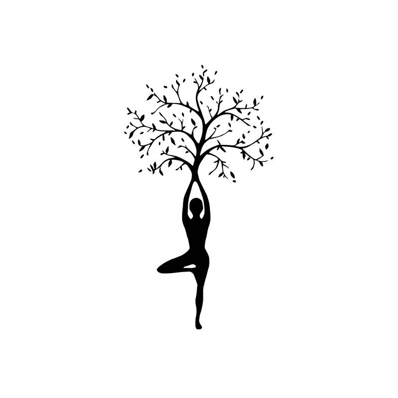 Women's Yoga-Inspired Geometric Tree Branch Print T-Shirt , Round Neck Casual Tee for Summer Machine Washable,    Nontransparent Material