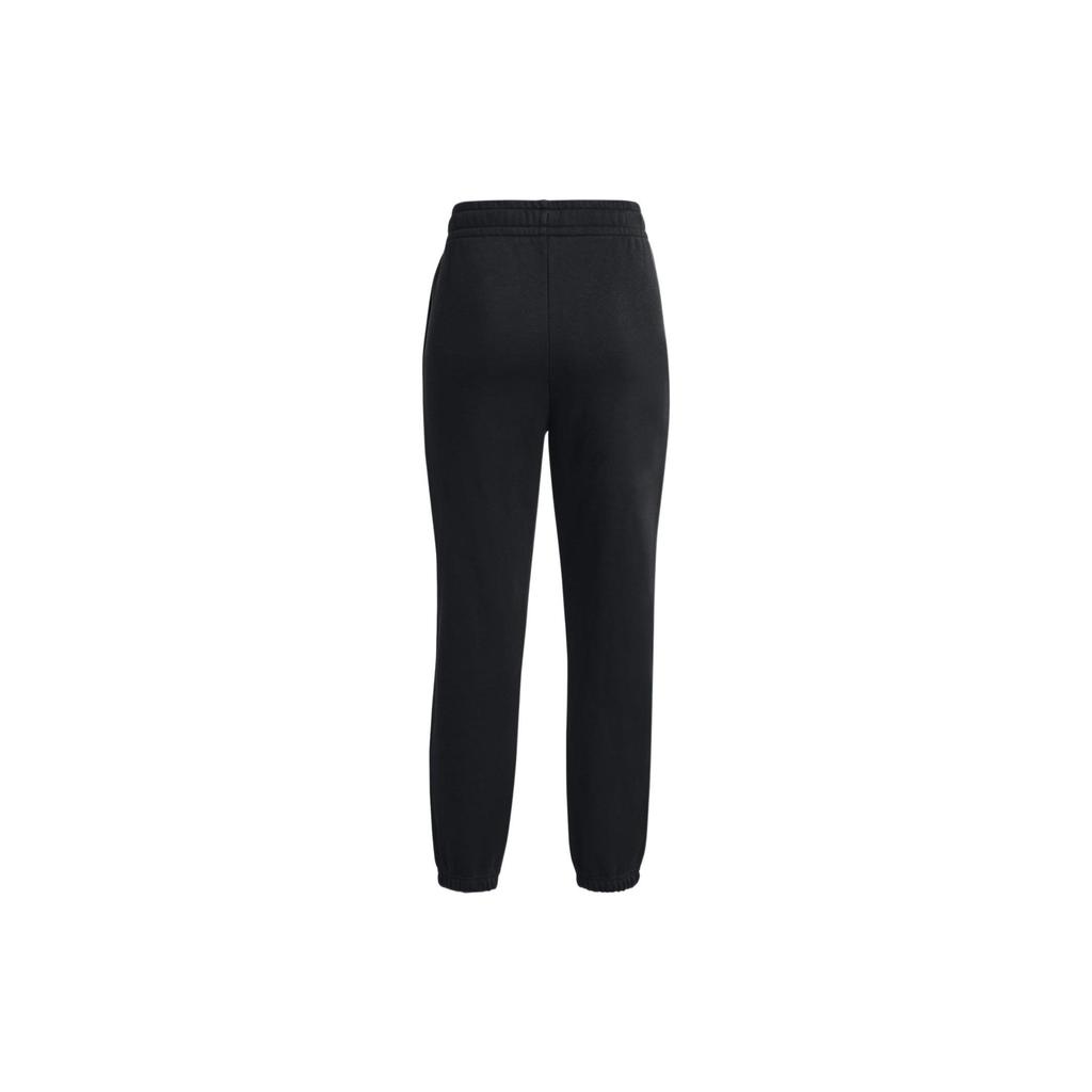 Under Armour Essential Solid Color Logo Drawstring Joggers Women Bottoms Black 1373034-001