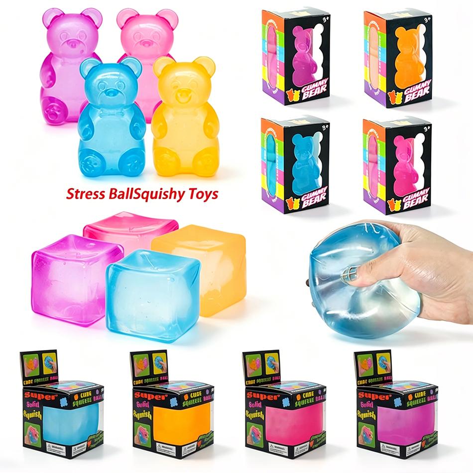 Squishy Cute Little Bear Needoh Stress And Block Anxiety Relief Sensory Tools Focus On Desk Calming Small Tools Squeeze Toys