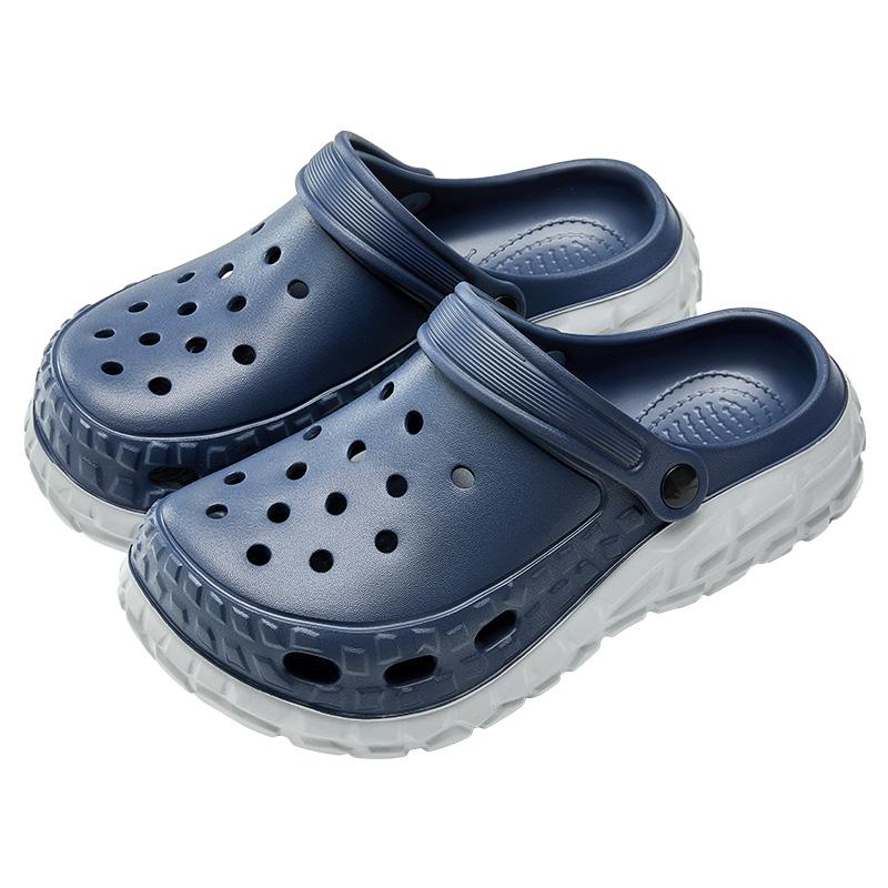 Летние мужские клоги на платформе, пляжные клоги из ЭВА с толстой подошвой, модные, удобные мужские клоги 40-41 темно-синий