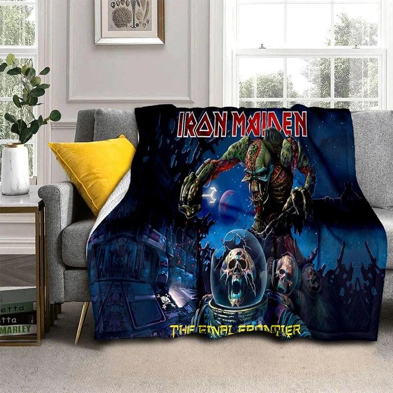 HD I-Iron Maiden Heavy Metal Band 3D Blanket,Soft Throw Blanket for Home Bedroom Bed Sofa Picnic Travel Office Cover Blanket Kid