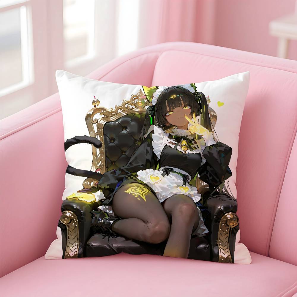 

Аниме G-Богиня Победы N-Nikke Наволочка Подушка против пылевых клещей Невидимая молния Шелковистый короткий плюш Чехол на подушку для дивана 16x16Inch