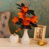 Realistic Halloween Simulated Flowers Decorative Black Leaf Maple Leaf Bouquet Vibrant Colors Artificial Fall Flower