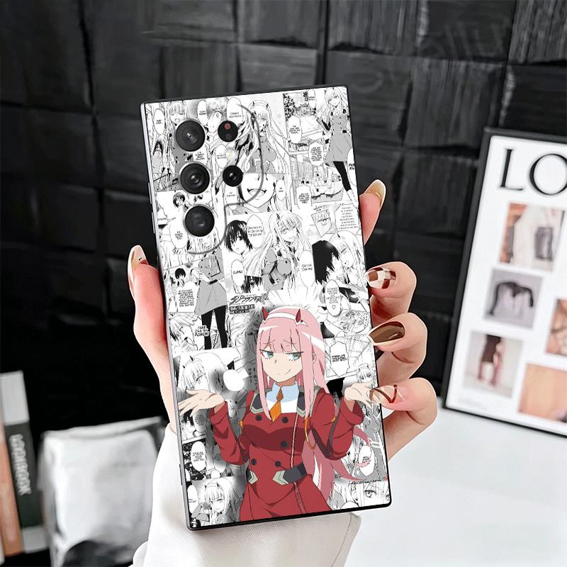 Darling Zero Two 02 Anime Soft Phone Case for Samsung Galaxy S26 S25 Edge S24 Ultra S23 Plus S22 S21 FE S20 Black Cover Back She