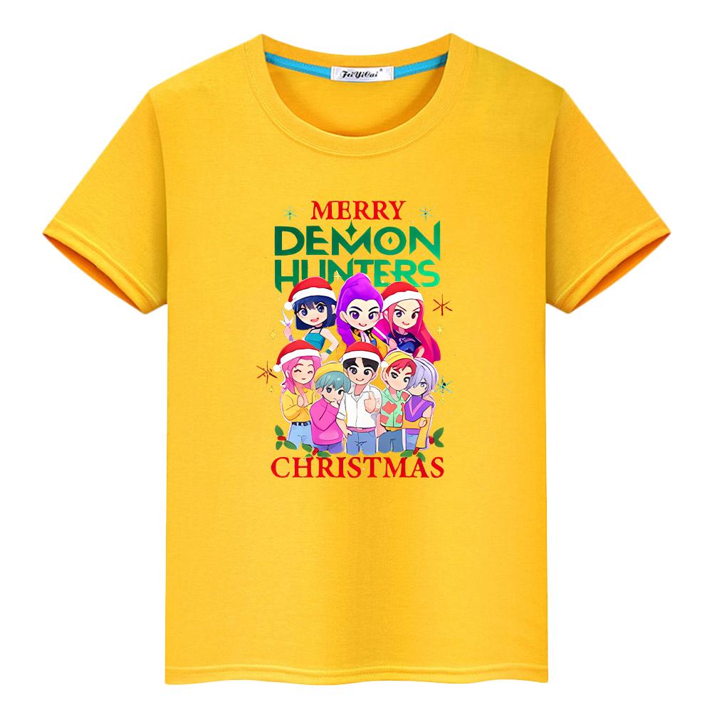 Kpop Demon Hunters Saja Boys Print T Shirt for Kids Boy 10year 100%Cotton Anime Short Christma Tees Cute Tops Y2k Girls Clothes