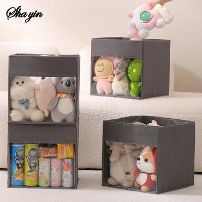 Caixa de arrumação dobrável com grande capacidade, à prova de água, visível, brinquedos, artigos diversos, organizador de roupa
