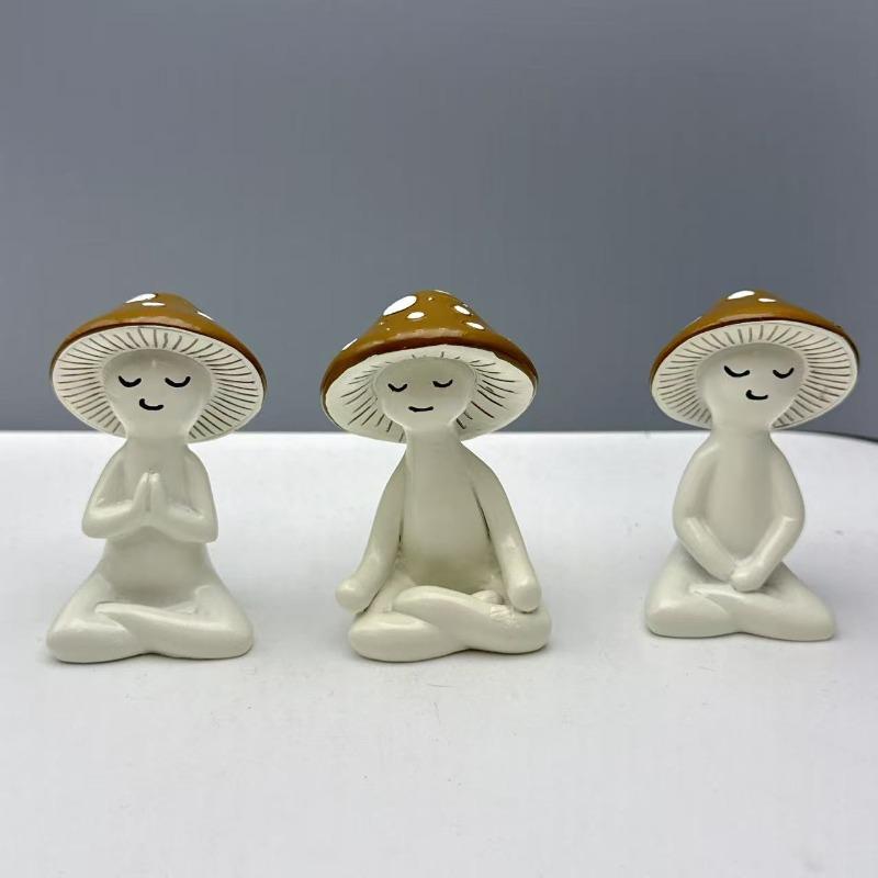Meditation Mushroom Decorative Item, Sitting Mushroom Decorative Item