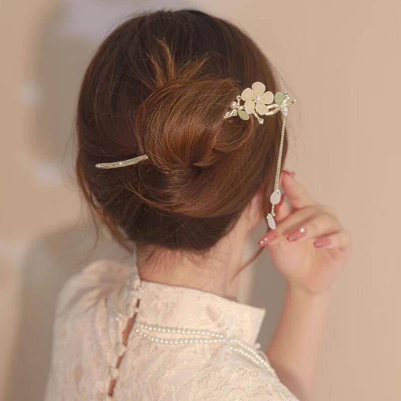 5 STK Chinesischer Stil Quaste Haarspange Für Frauen Haarstab Nadeln Blume Handgefertigt Haarnadeln Charme Schmuck Zubehör Haarschmuck