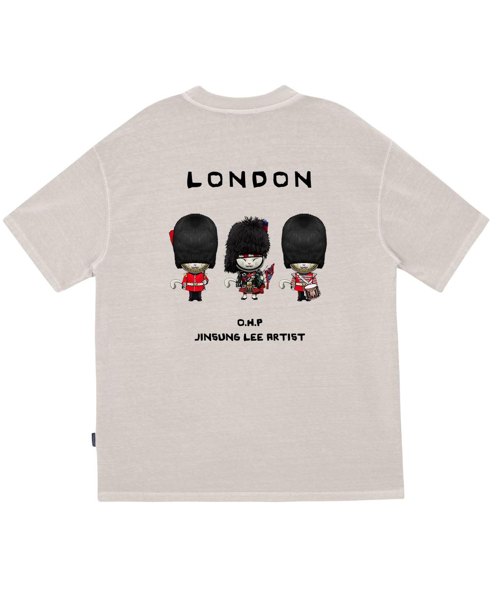 One Hundred Percent Ohpxjs.Lee B British Royal Guardsman Band Pigment Short Sleeve T-Shirt 2 Sandbeige/M