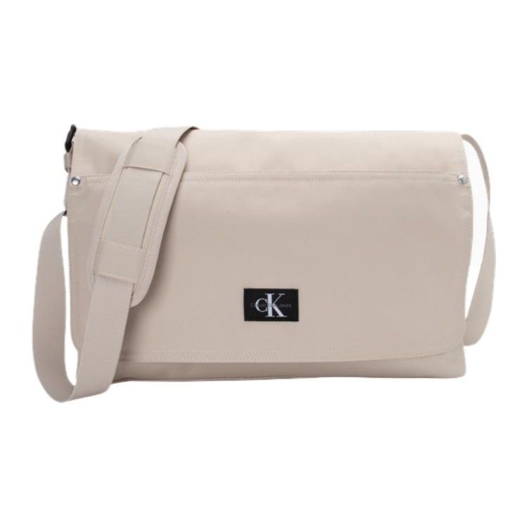 

Calvin Klein Minimalist Commuter Logo Flap Adjustable Shoulder Strap Fabric Crossbody Bag Medium Men Bags Milk HH3758-265 Milk