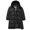 Men's and Women's Loose Hooded Cotton-padded Winter Couple's Plus Long Knee-length Black Cotton-padded Jacket