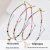 Retro French Colorful Beaded Necklace with Stainless Steel Pendant - High-End Clavicle Chain