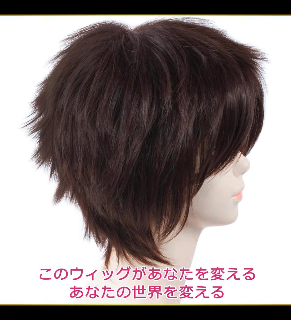 CaseEden Cosplay Wig Premium Cool Short Hair Dark Brown 6048