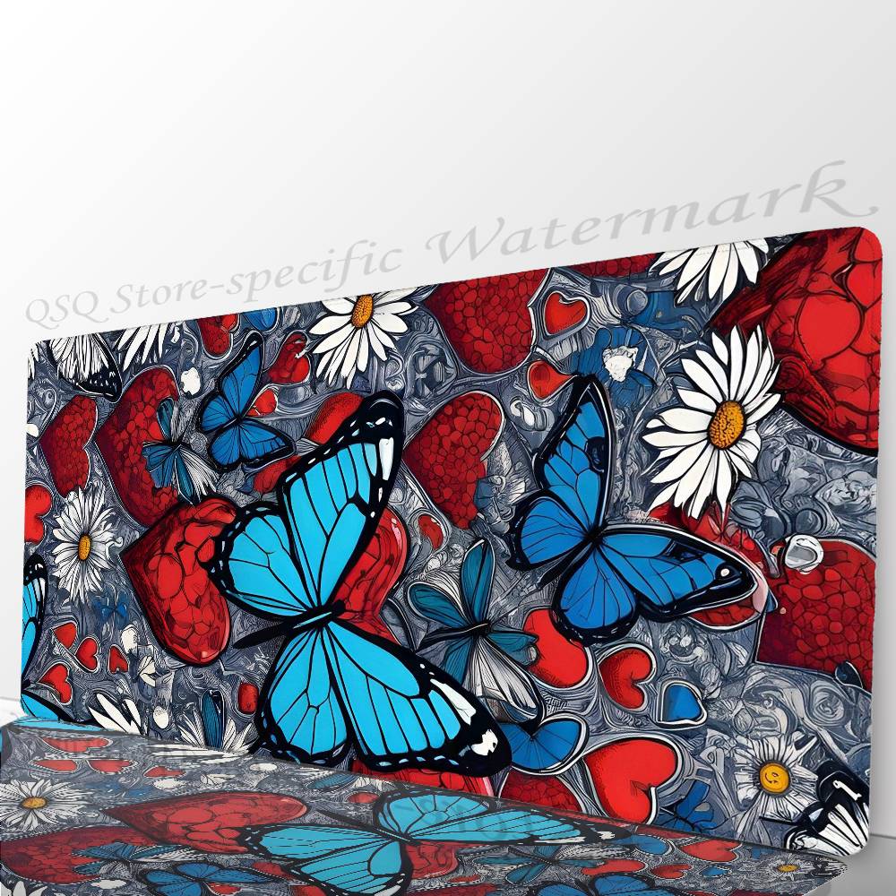 Magical Colorful Butterfly Mousepad Non-slip Suitable For Office Computers Laptops E-sports Game Desk Mats XXL Keyboard