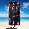 1pc Black Cat Cartoon Beach Towel, Absorbent Unisex, Ideal for Beach Camping Travel, Perfect Birthday Gift