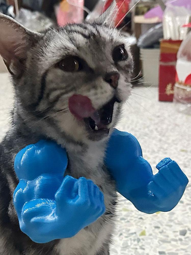 Cat Muscle Arm 3D Printed Neck Arm with Muscle Creative Giant Arm for Halloween Birthday Party Supplies