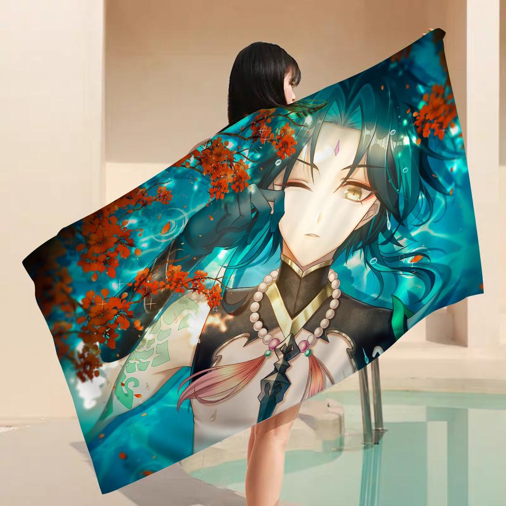 Xiao Beach Towel Cartoon Cute Summer Kids Large Bath Pool Beach Towel Microfiber Absorbent For Swimming Travel