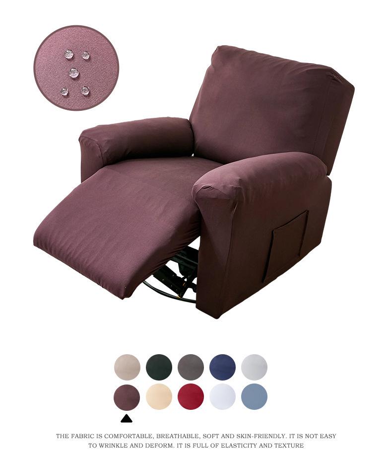 Waterproof Milk Silk Elastic Recliner Sofa Cover - Full Wrap, Split Type