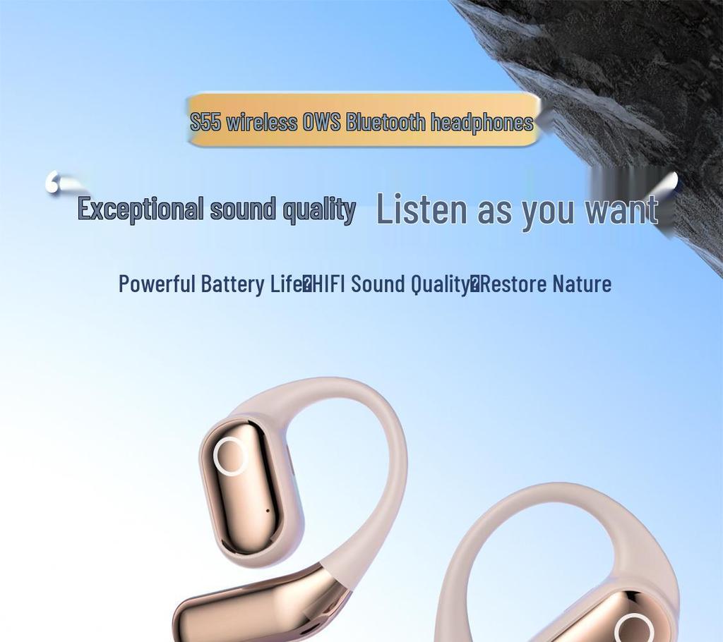S55 Bluetooth Bone Conduction Waterproof Noise-Canceling Wireless Sport Earphones (2025)
