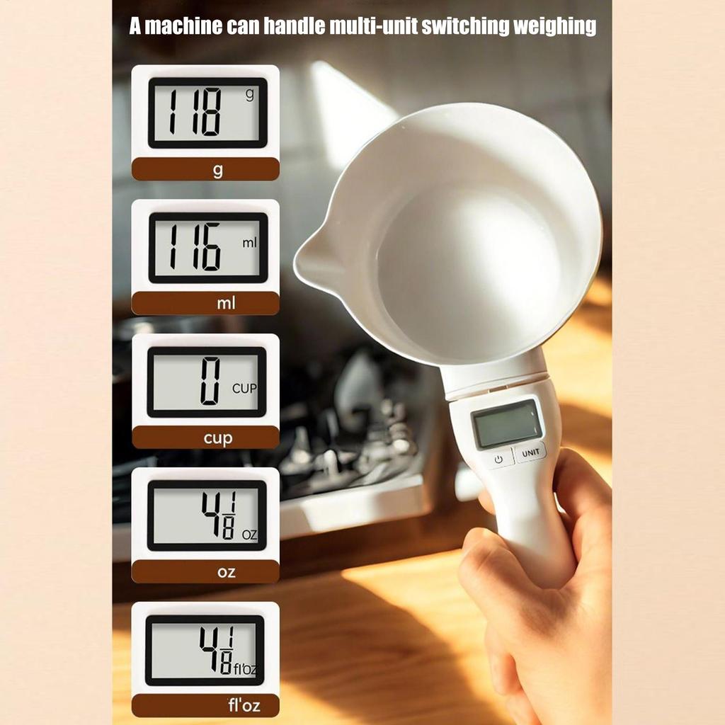Kitchen Measuring Spoons Weighing Scoop Tool with LCD Screen Electronic Measuring Spoon for Bakers Chefs Pet Owners Cooking