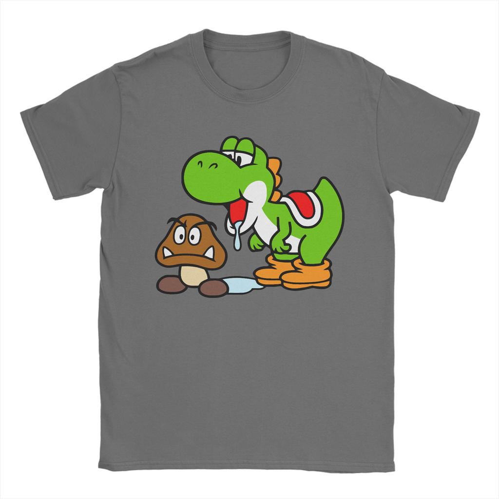 Super Marios Yoshi and Goomba Men's Women's T Shirts Casual Tee Shirt Short Sleeve Crew Neck T-Shirt Cotton 3XL Clothes