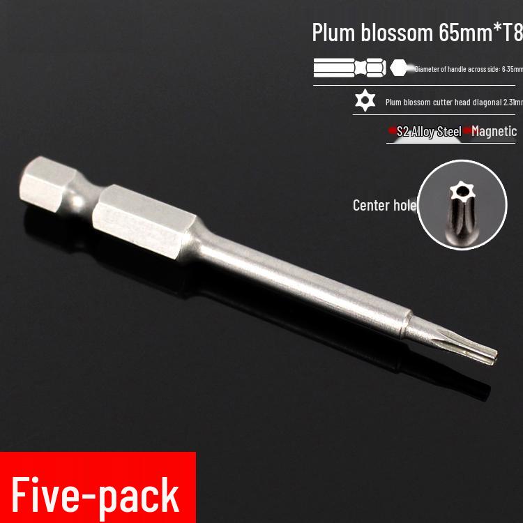 Plum Blossom S2 Magnetic Hex Screwdriver Set - 6.35mm Pneumatic Drill Bit Set