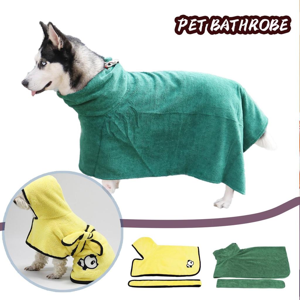 [plum]1PC Dogs Cat Coral Fleece Embroidery Comfortable Pet Bathrobe Clothes